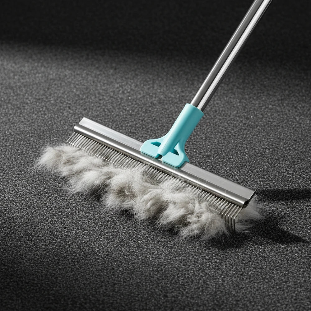 FurBuster Pro — Hands-Free Pet Hair Remover Rake with Adjustable Steel Handle